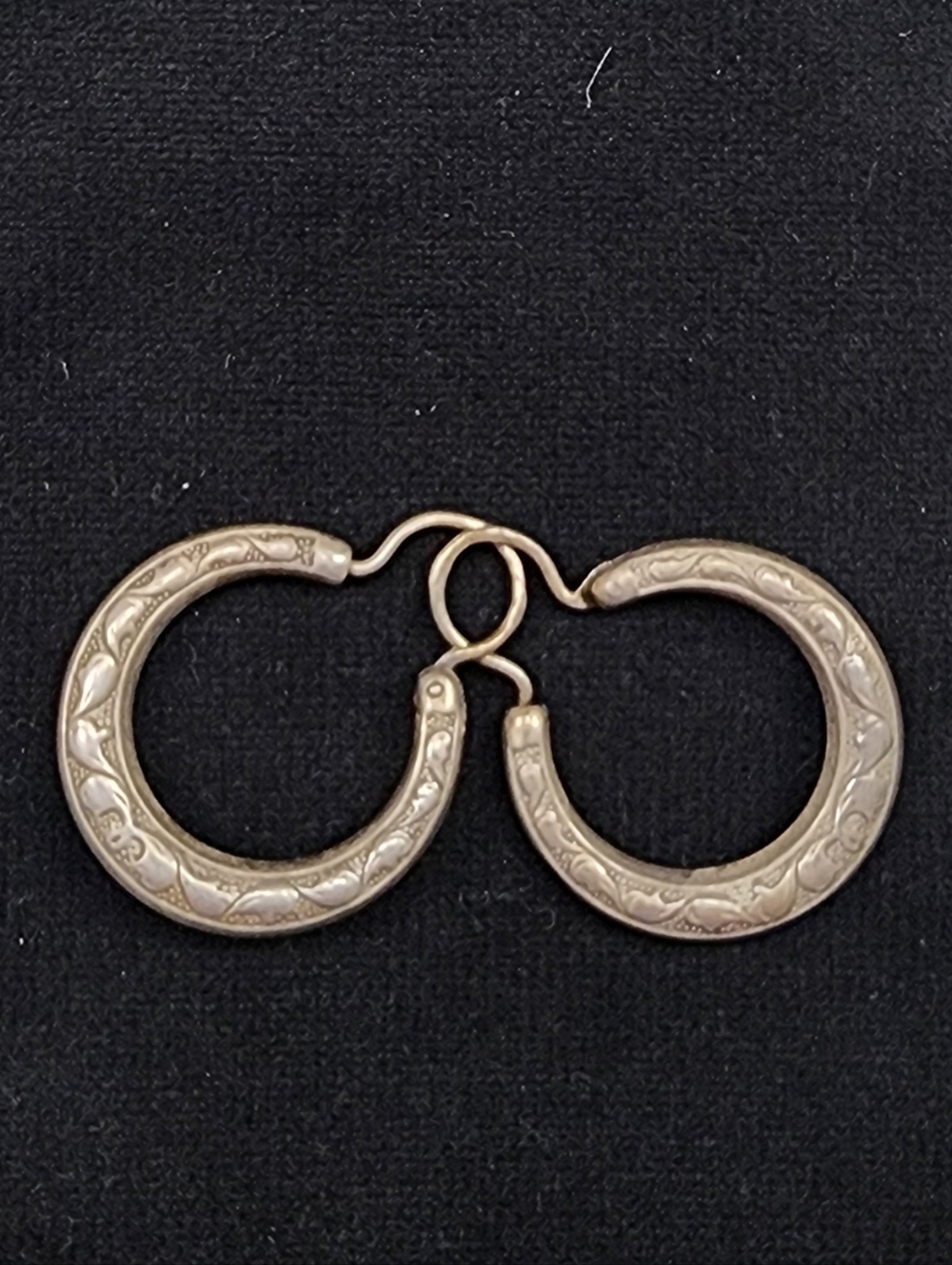 Vintage USSR Hoops Kalachi Earrings 875 Sterling Silver Star Mark Weight 7 gr